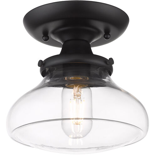 Nash 1 Light 8 inch Matte Black Semi-flush Ceiling Light 